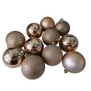 Shatterproof Gold Christmas Ornaments Baubles Matte Glitter Glossy Unbranded GUC
